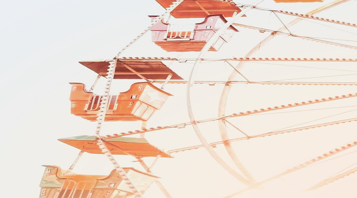 Swing carousel in warm August light — a visual pause for slow, seasonal mindful living.