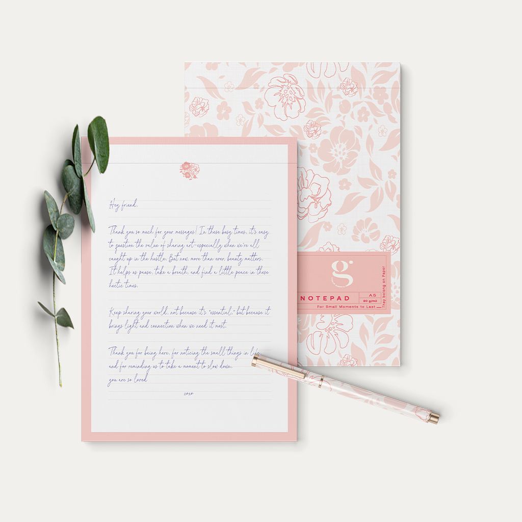 Blooming Garden Writing Notepad – Elegant Lined Stationery for Mindful Moments