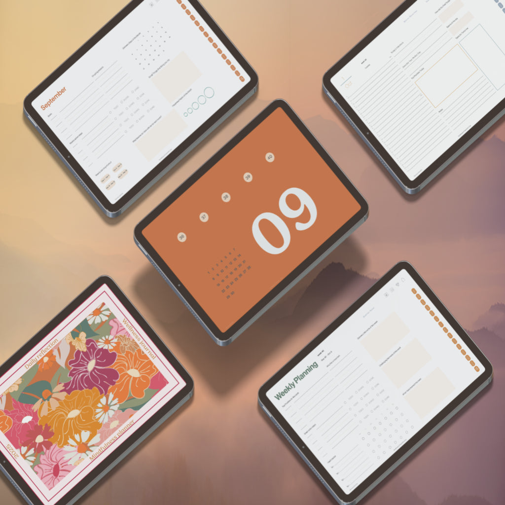 2025 Floral Digital Planner with Daily & Weekly Planning, Guided Reflection Prompts 