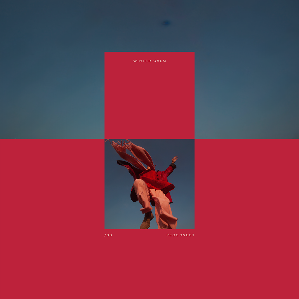February edition of A Calmer Year planner with red cover on dark blue background
