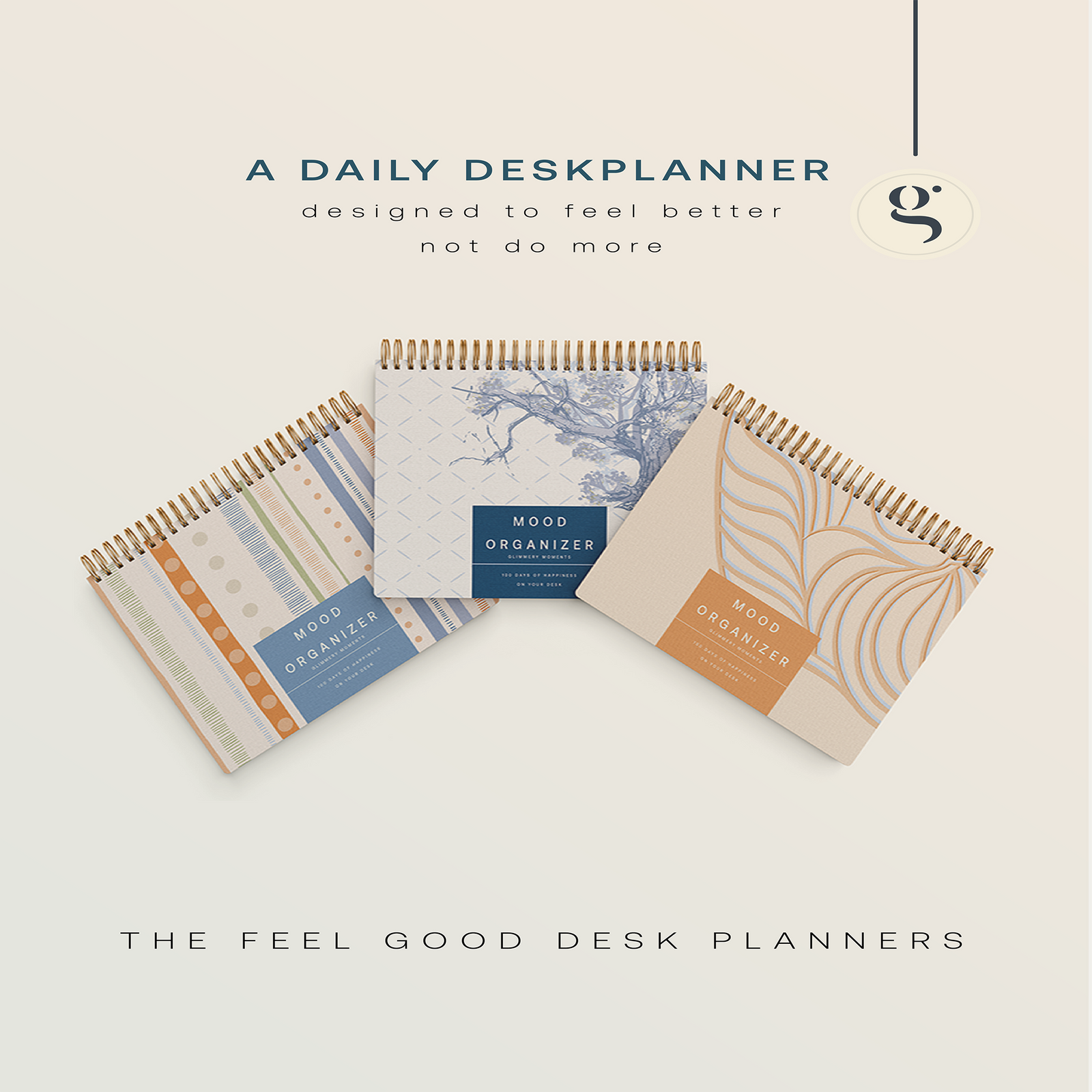 Feel-Good Desk Planner, 100 Days of Happiness captured in everyday glimmers, Glimmery Moment®