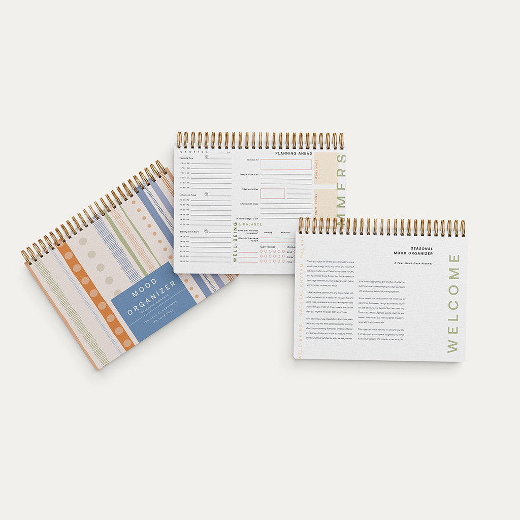 Mood Organizer 2026 – A4 Desk Planner for Calm Productivity | Undated Mood Tracker