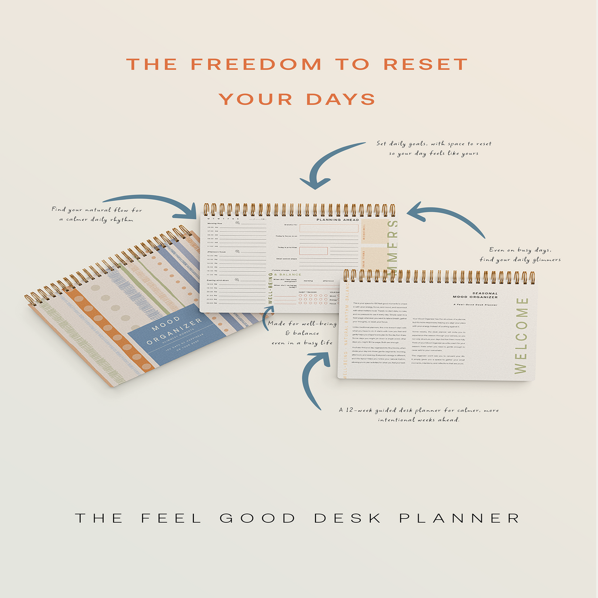 Feel-Good Desk Planner - 12-Week Guided Journal & Life Coach on Your Desk